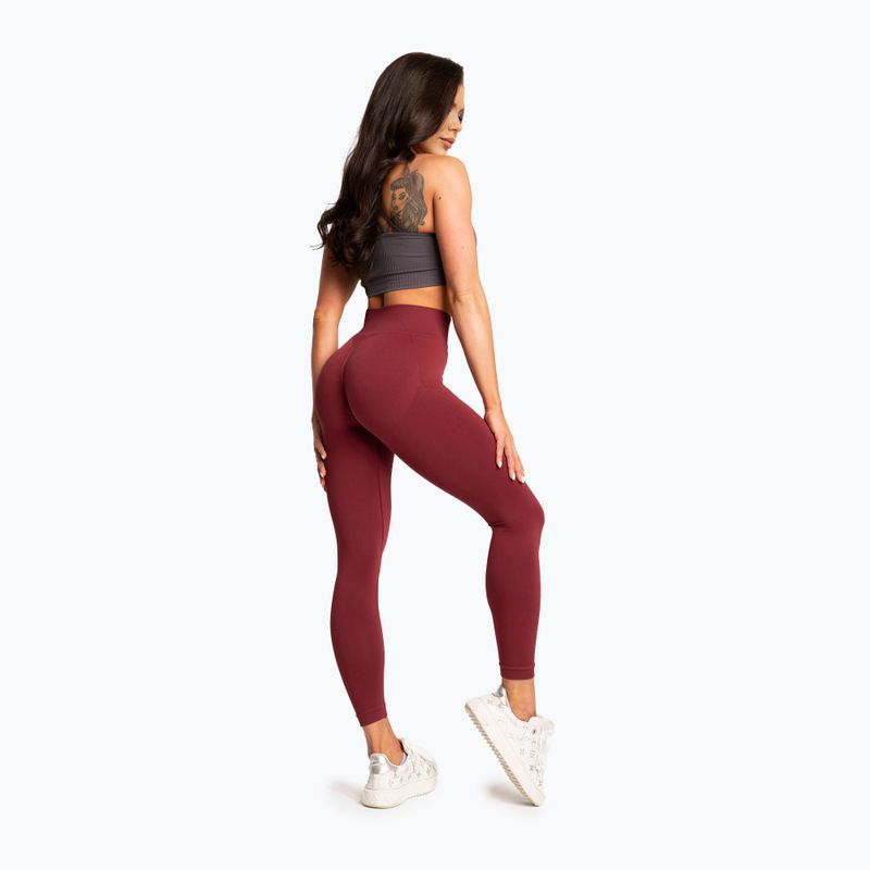 Colanți pentru femei Gym Glamour Basic Scrunch burgundy 5