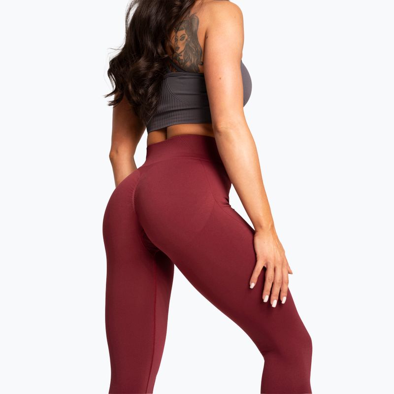 Colanți pentru femei Gym Glamour Basic Scrunch burgundy 6