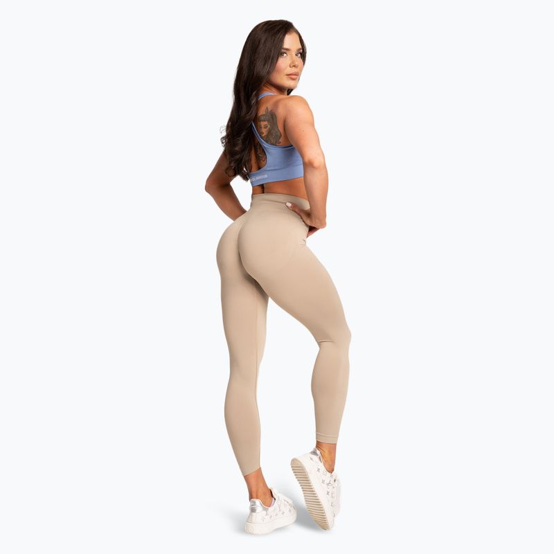 Colanți pentru femei Gym Glamour Basic Scrunch beige 3