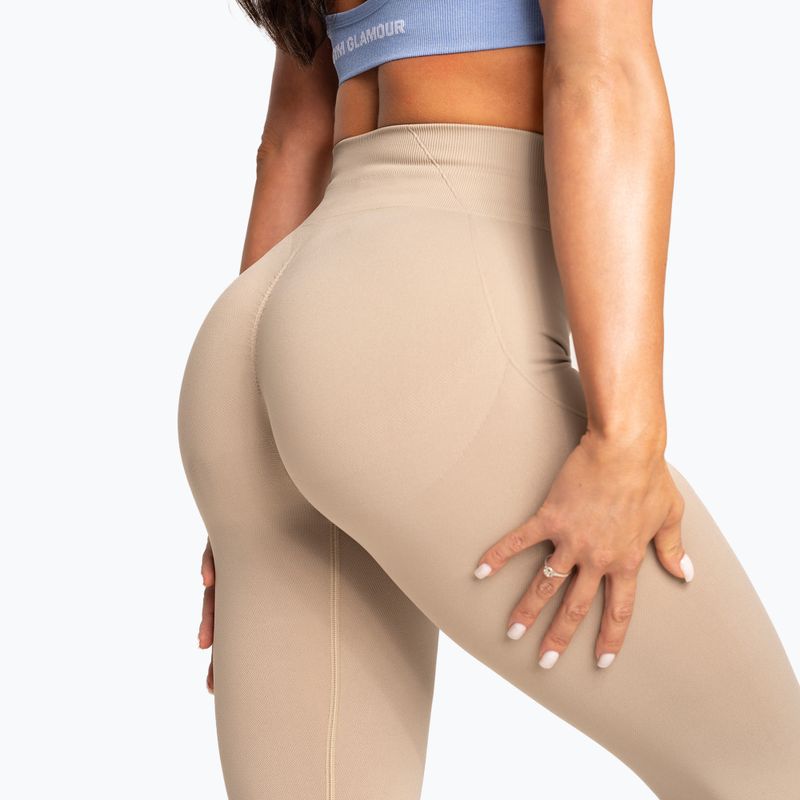 Colanți pentru femei Gym Glamour Basic Scrunch beige 6