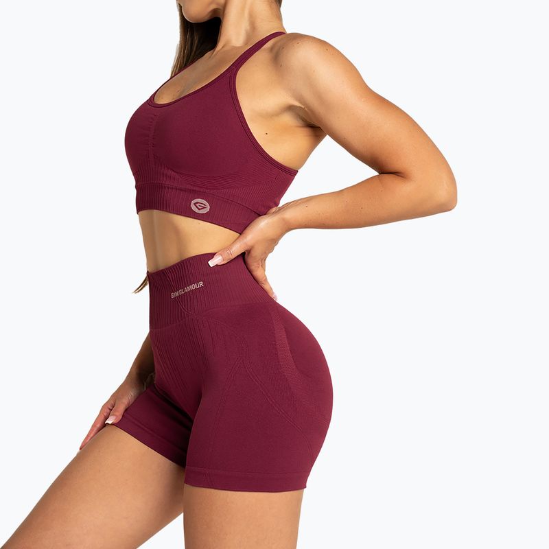 Pantaloni scurți de antrenament pentru femei Gym Glamour Push Up 2.0 merlot 2