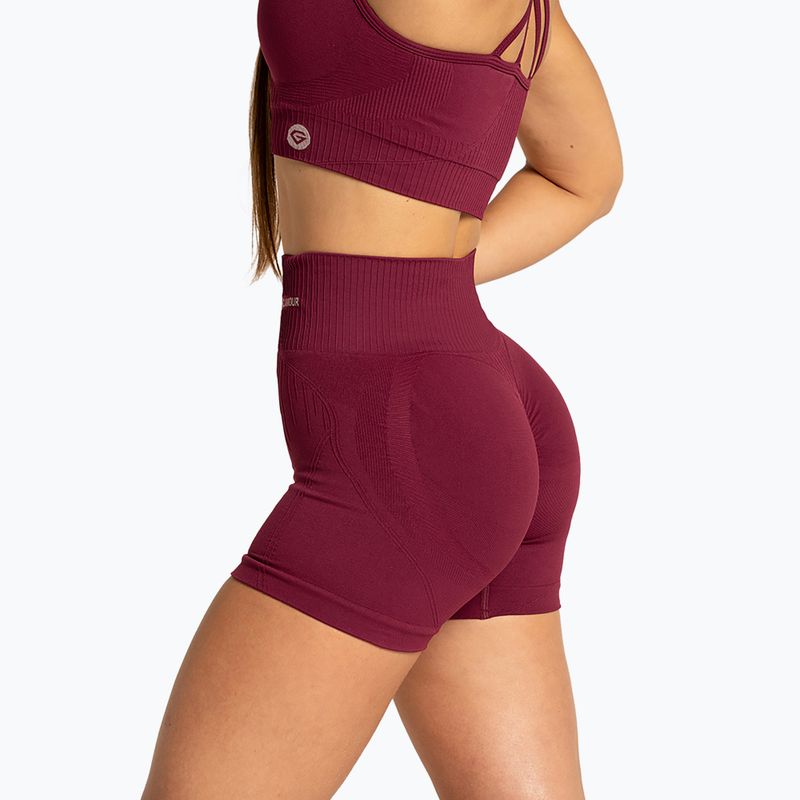 Pantaloni scurți de antrenament pentru femei Gym Glamour Push Up 2.0 merlot 3