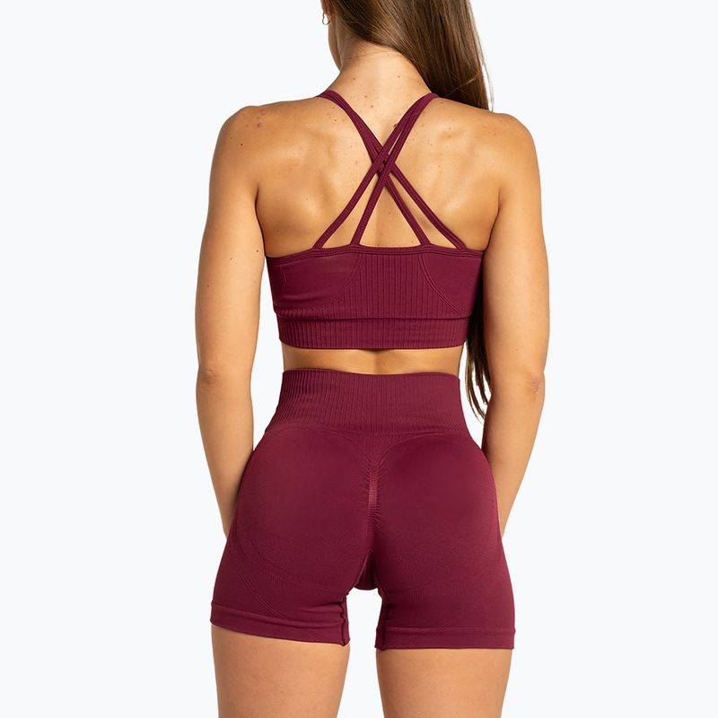 Pantaloni scurți de antrenament pentru femei Gym Glamour Push Up 2.0 merlot 4