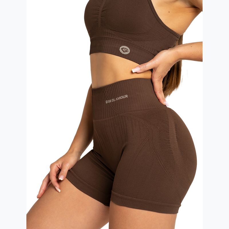 Pantaloni scurți de antrenament pentru femei Gym Glamour Push Up 2.0 dark chocolate 3