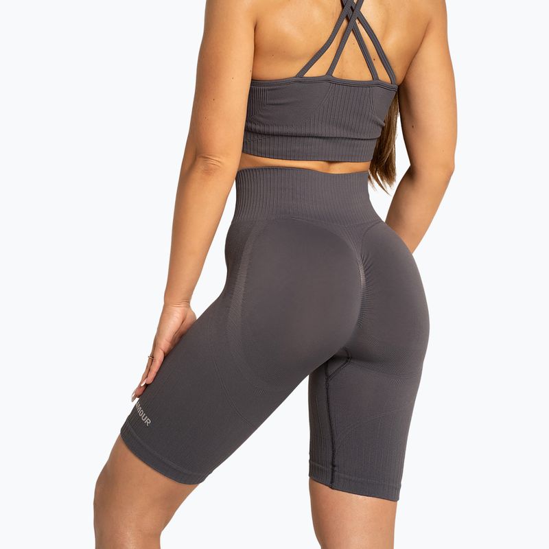 Pantaloni scurți de antrenament pentru femei Gym Glamour Push Up 2.0 dark silver 2