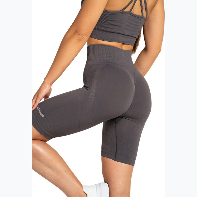 Pantaloni scurți de antrenament pentru femei Gym Glamour Push Up 2.0 dark silver 6