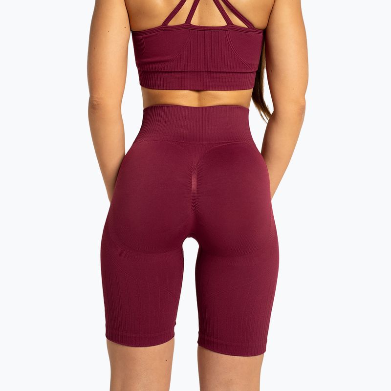 Pantaloni scurți de antrenament pentru femei Gym Glamour Push Up 2.0 merlot 2