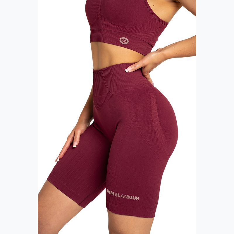 Pantaloni scurți de antrenament pentru femei Gym Glamour Push Up 2.0 merlot 3