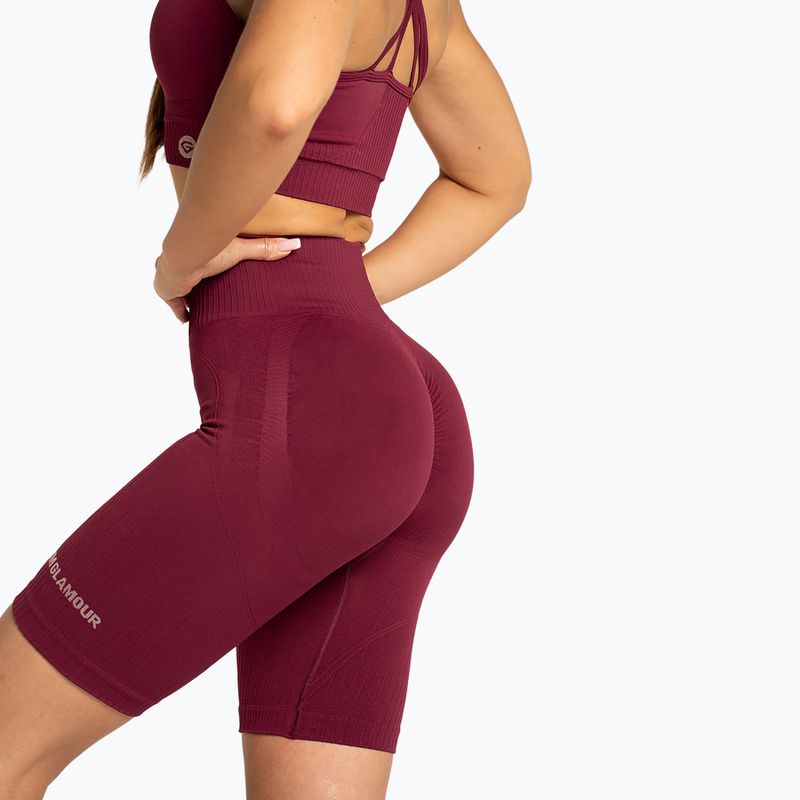 Pantaloni scurți de antrenament pentru femei Gym Glamour Push Up 2.0 merlot 4