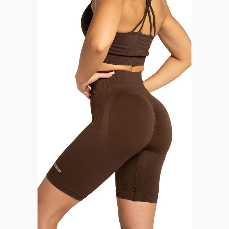 Pantaloni scurți de antrenament pentru femei Gym Glamour Push Up 2.0 dark chocolate 5