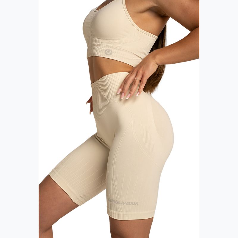 Pantaloni scurți de antrenament pentru femei Gym Glamour Push Up 2.0 nude 3