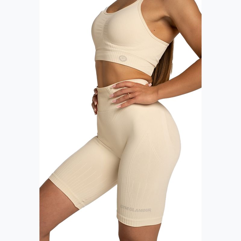 Pantaloni scurți de antrenament pentru femei Gym Glamour Push Up 2.0 nude 4