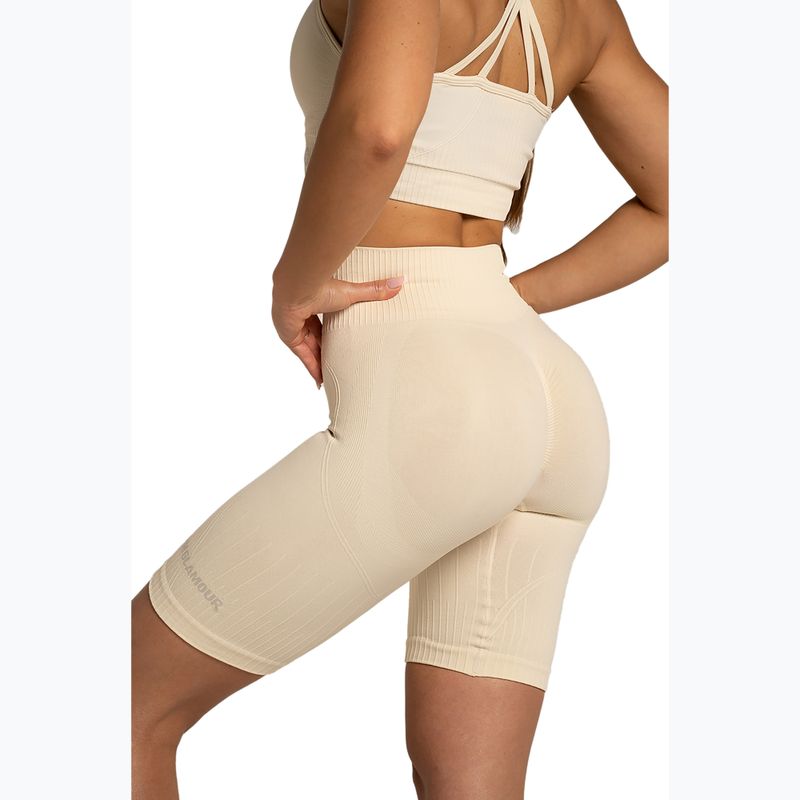 Pantaloni scurți de antrenament pentru femei Gym Glamour Push Up 2.0 nude 5