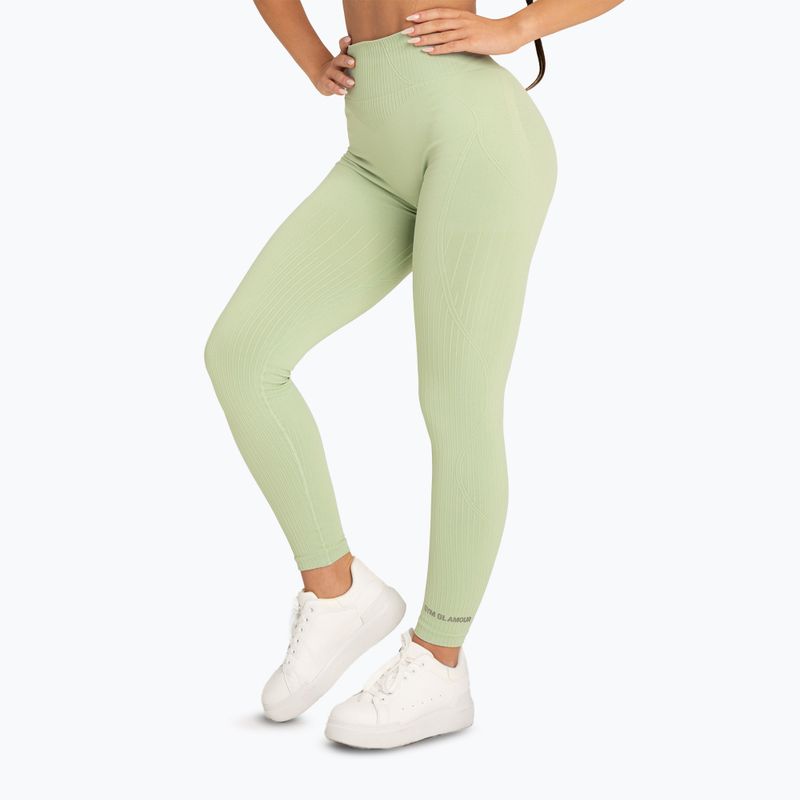 Colanți pentru femei  Gym Glamour Push Up 2.0 pistachio