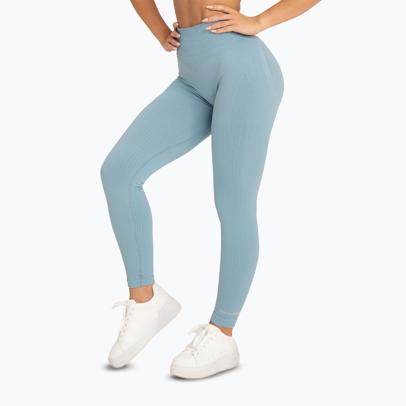 Colanți pentru femei Gym Glamour Push Up 2.0 blue lagoon