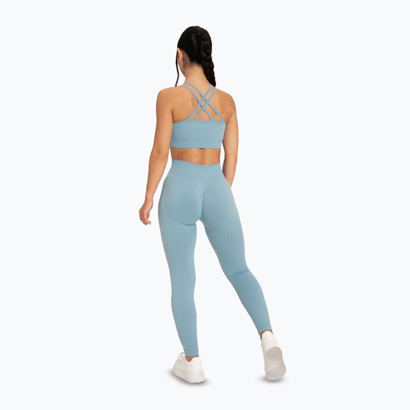 Colanți pentru femei Gym Glamour Push Up 2.0 blue lagoon 3