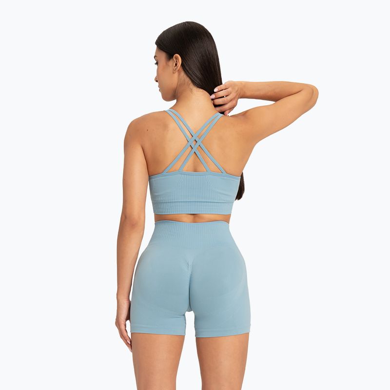 Pantaloni scurți de antrenament pentru femei Gym Glamour Push Up 2.0 blue lagoon 2