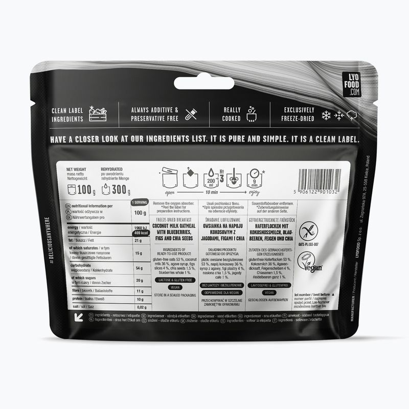 Alimente liofilizate LYOFOOD Fulgii de ovăz cu smochine și fructe de pădure 300 g 2