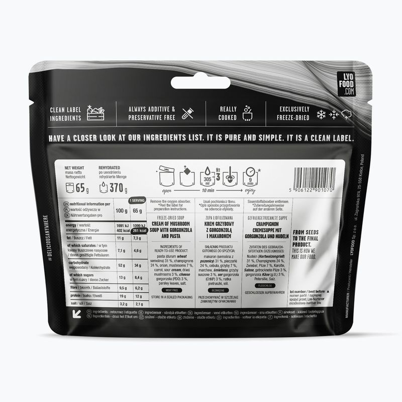 Alimente liofilizate LYOFOOD Supă de ciuperci cremă 370 g 2