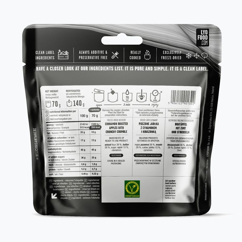 Alimente liofilizate LYOFOOD Crumble cu Mere 140 g 2