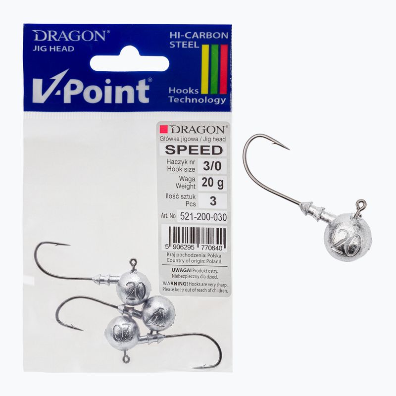 Dragon V-Point Speed 20g 3pc jig head negru PDF-521-200-030