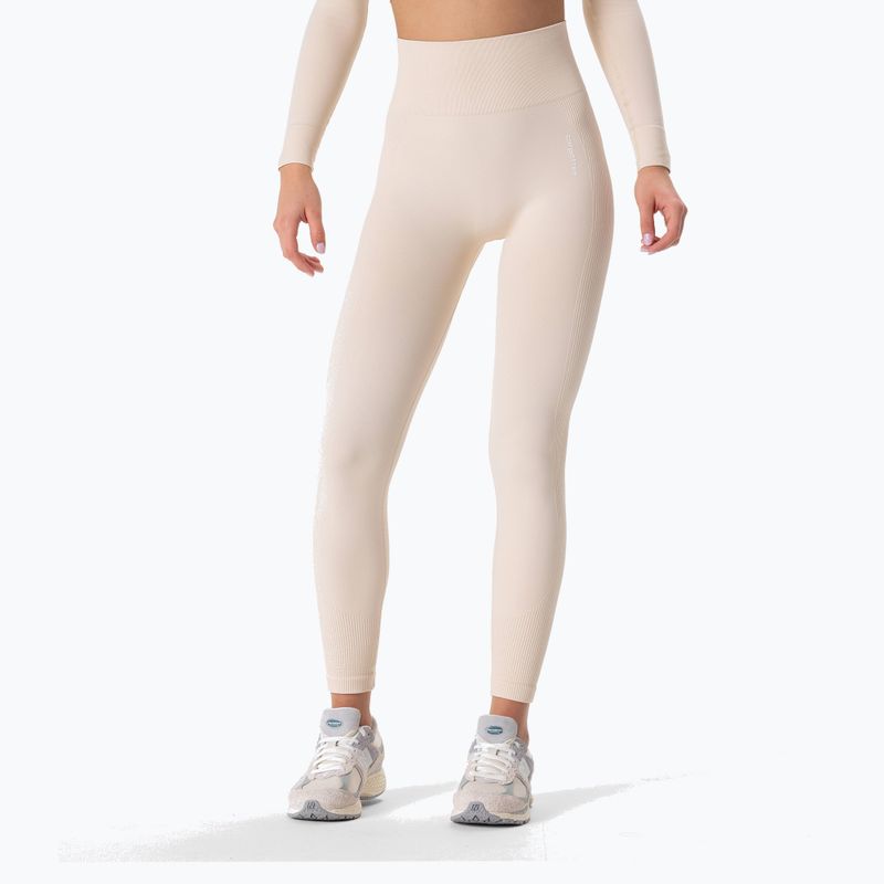 Colanți de antrenament pentru femei Carpatree Allure Seamless cream beige