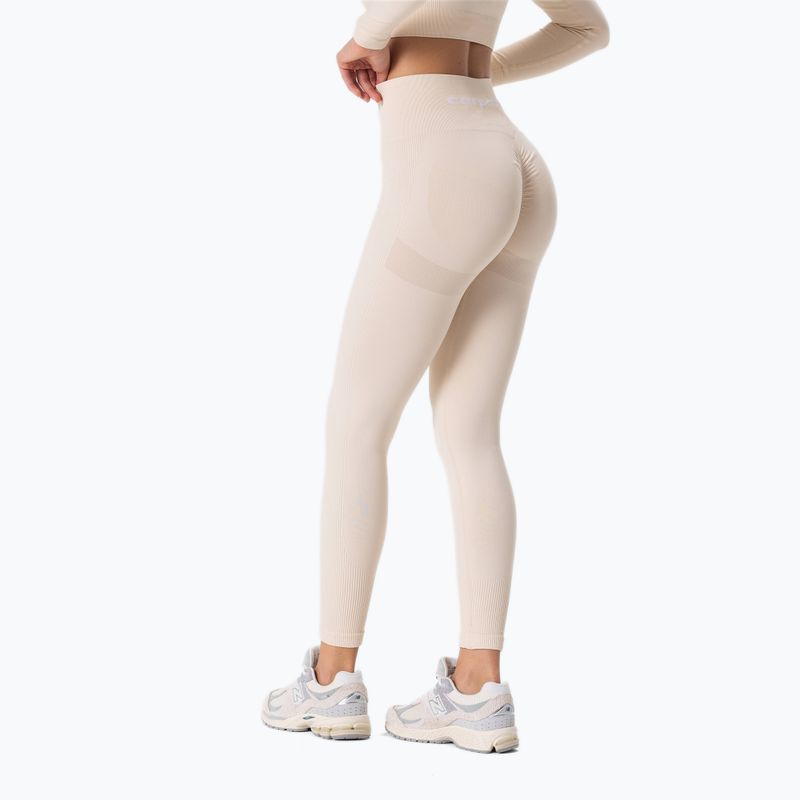 Colanți de antrenament pentru femei Carpatree Allure Seamless cream beige 2