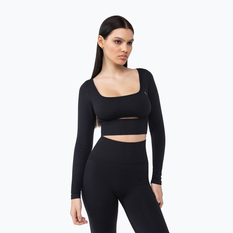Longsleeve de antrenament pentru femei Carpatree Dopamine Buzz Seamless obsidian black