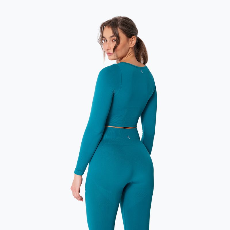 Longsleeve de antrenament pentru femei Carpatree Dopamine Buzz Seamless petrol green 2