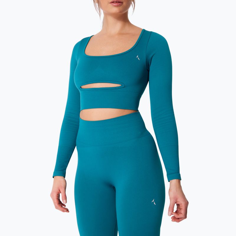Longsleeve de antrenament pentru femei Carpatree Dopamine Buzz Seamless petrol green 3