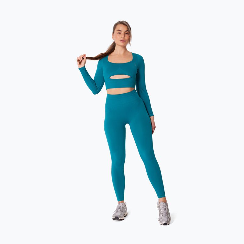 Colanți de antrenament pentru femei Carpatree Dopamine Buzz Seamless petrol green 2