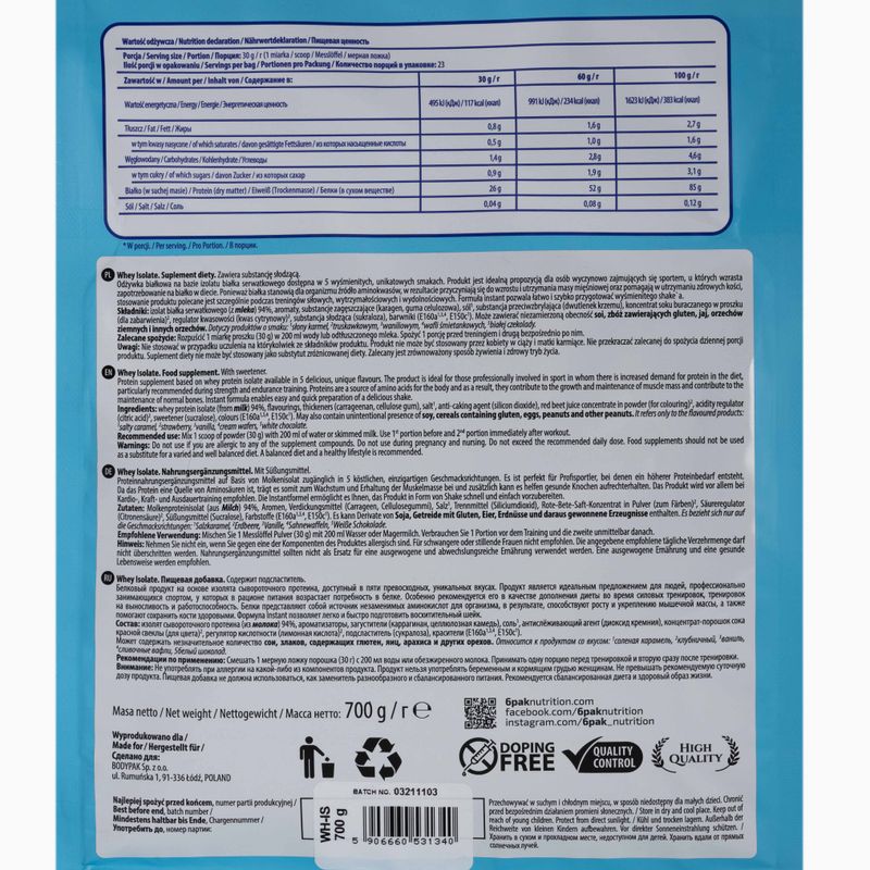 Zer 6PAK izolat 700g vanilie PAK/049#WANIL 2