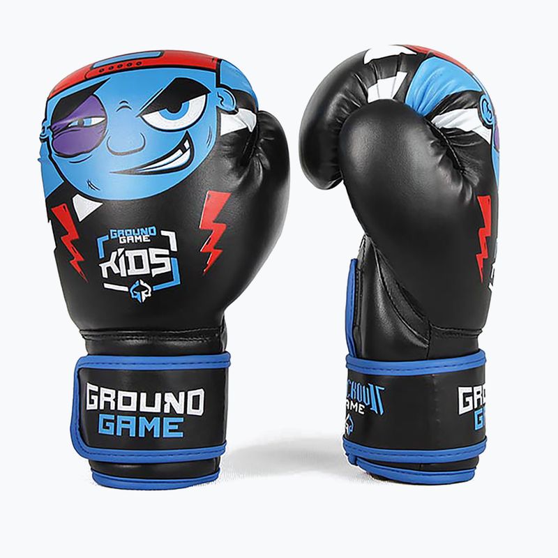 Mănuși de box pentru copii Ground Game Prodigy negru și albastru 7