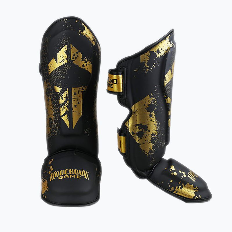 Apărători de tibie Ground Game Cage Gold negru SHINGUCGOLDS