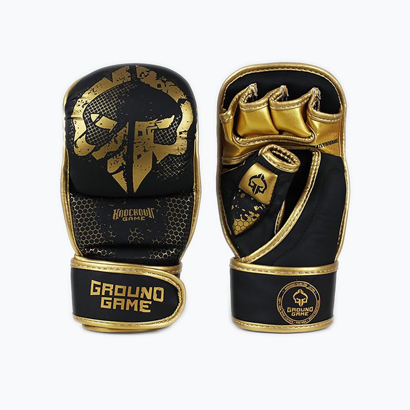 Mănuși de sparring pentru bărbați GroundGame MMA Cage Gold, auriu, MMASPARGLOCGOL