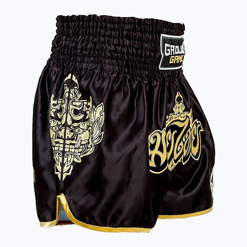 Ground Game Muay Thai Muay Thai boxing pantaloni scurți Gold negru 21MTSHGOLDS 2