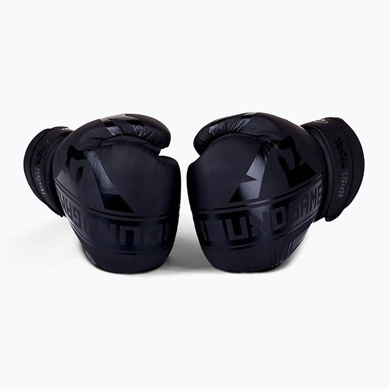 Mănuși de box pentru bărbați GroundGame Stripe, negru, 21BOXGLOSTRBL10 4