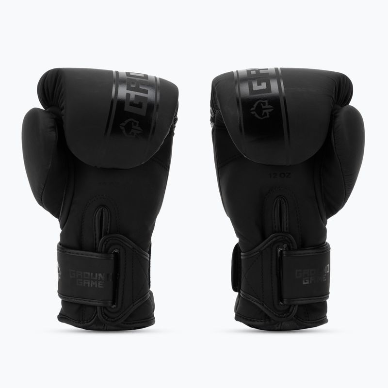 Mănuși de box pentru bărbați GroundGame Stripe, negru, 21BOXGLOSTRBL10 2
