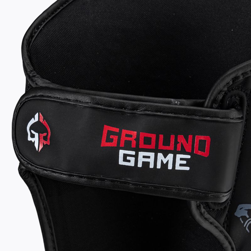 GroundGame Samurai Samurai tibia protectori negru și roșu 3