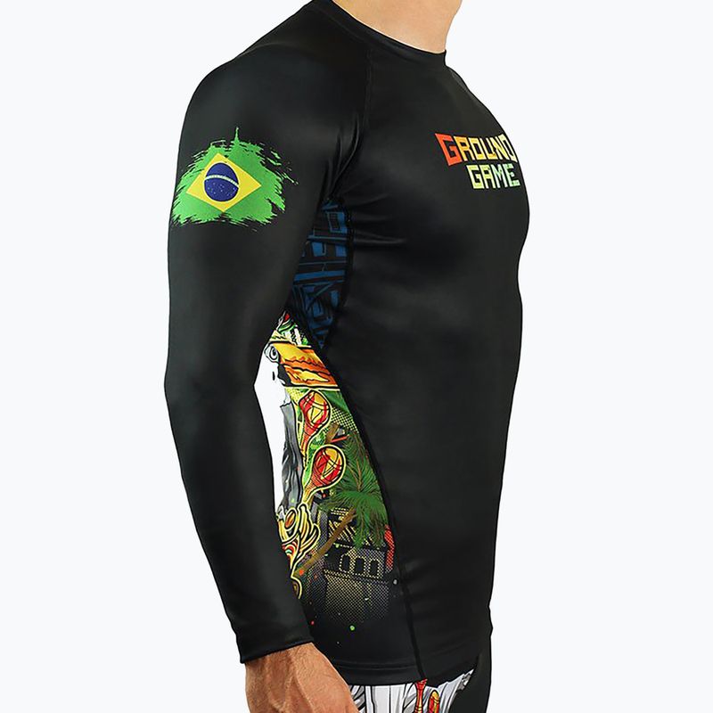 Rashguard Ground Game Brasil cu mânecă lungă de culoare 21RASHBRALSS 4