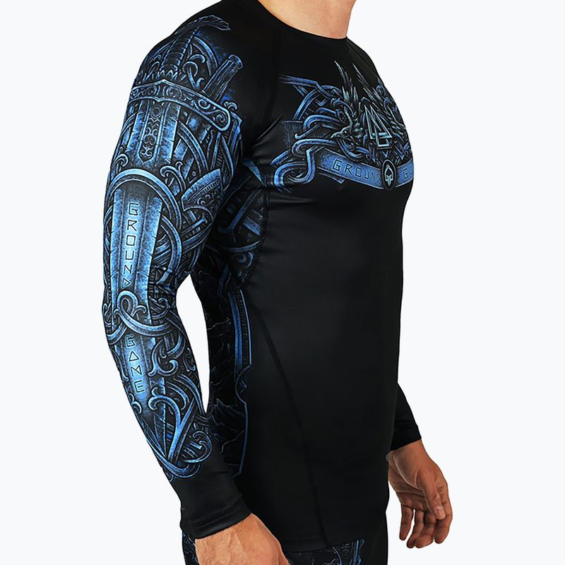 Ground Game Viking cu mânecă lungă Rashguard albastru 21RASHVIKLSS 2