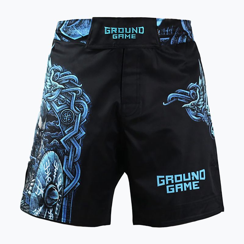 Pantaloni scurți de antrenament MMA pentru bărbați Ground Game MMA Viking negru