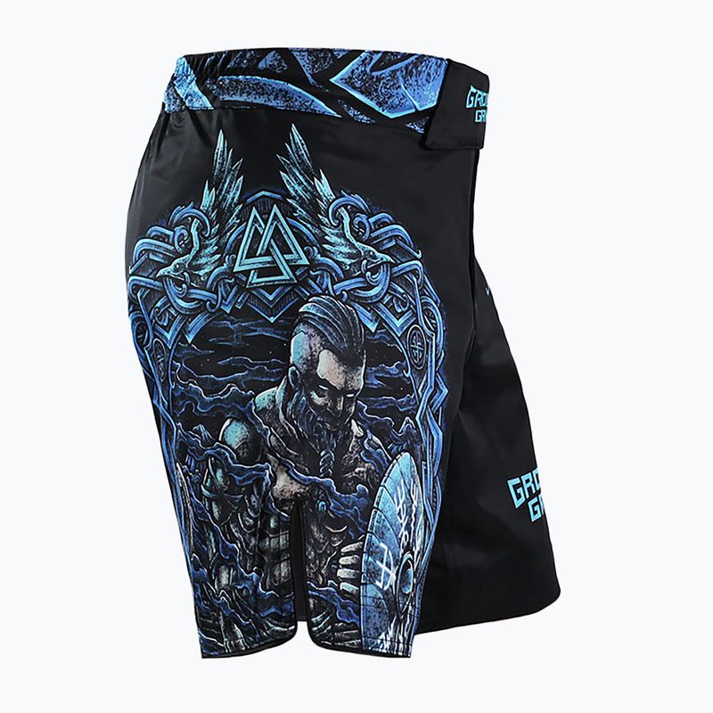 Pantaloni scurți de antrenament MMA pentru bărbați Ground Game MMA Viking negru 3