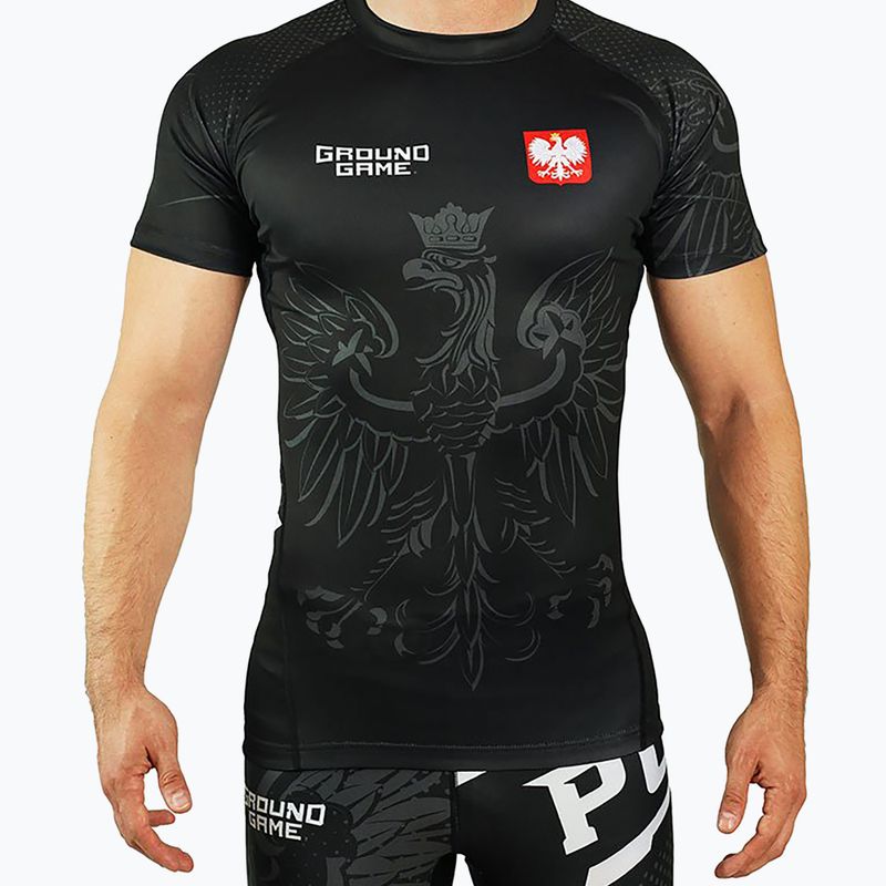Bărbați Rashguard Ground Game Polonia negru/alb/roșu