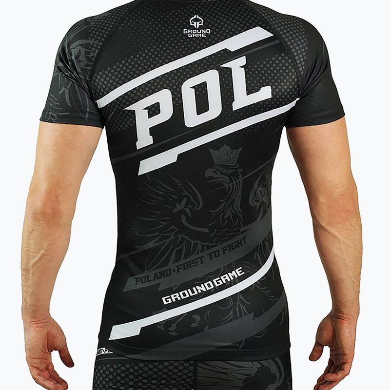 Bărbați Rashguard Ground Game Polonia negru/alb/roșu 2
