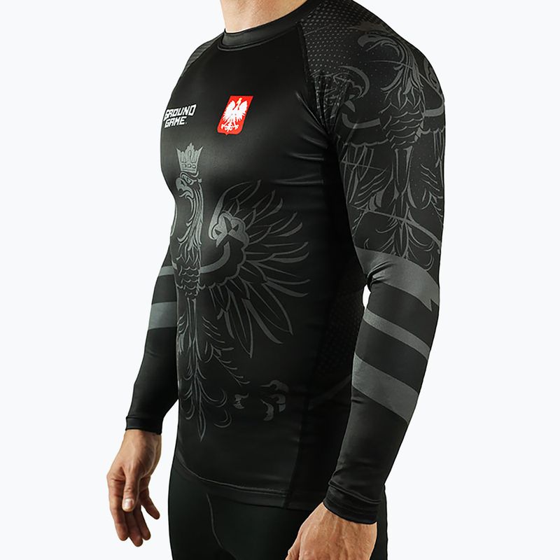 Rashguard Ground Game Polonia mânecă lungă negru 21RASHPOLLSS 3