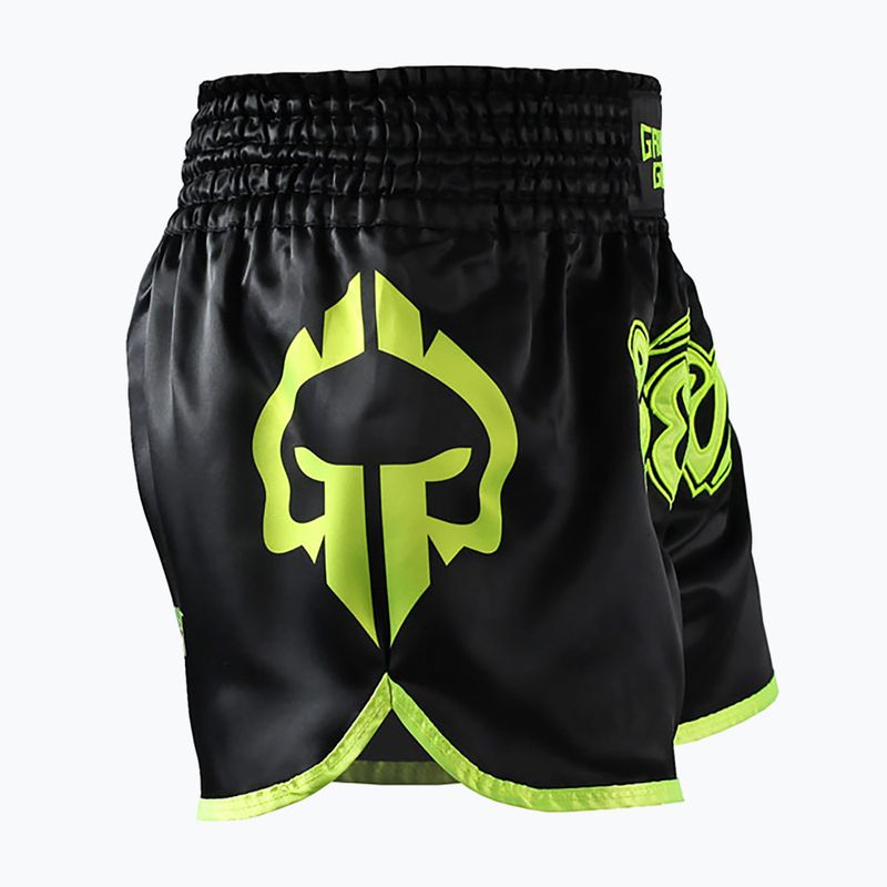 Bărbați Ground Game Muay Thai Neon pantaloni scurți de antrenament negru/verde neon 3