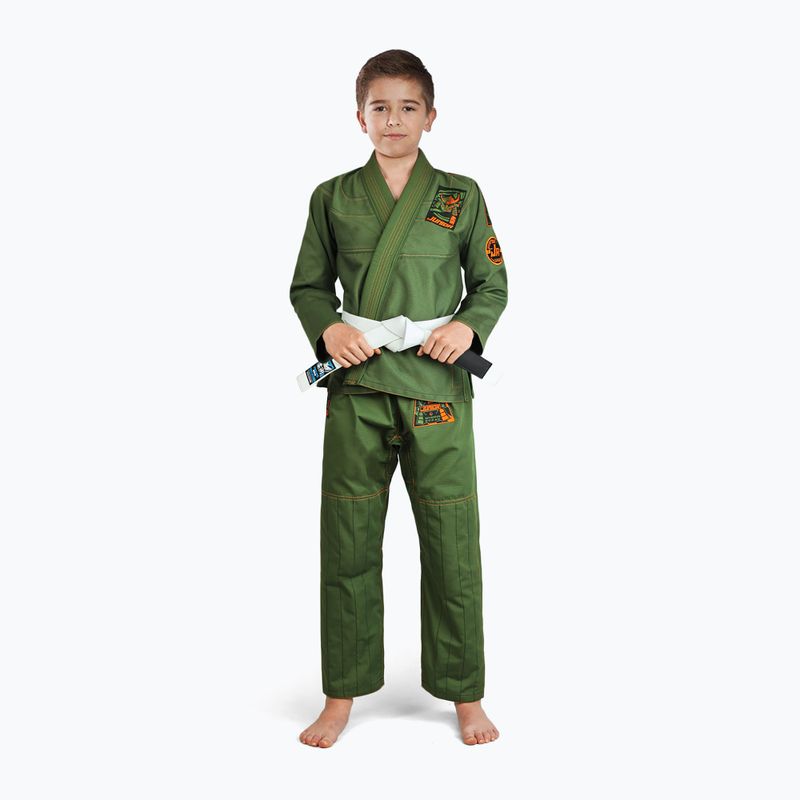 GI pentru jiu-jitsu brazilian pentru copii Ground Game Junior 3.0 verde