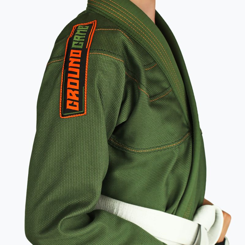 GI pentru Jiu-Jitsu brazilian pentru copii GroundGame Junior 3.0 verde GIJUN3PIN02 3