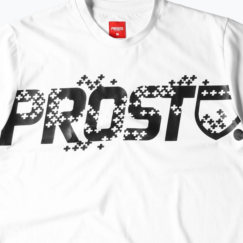 T-shirt pentru bărbați PROSTO Plusrain alb KL222MTEE2021 2